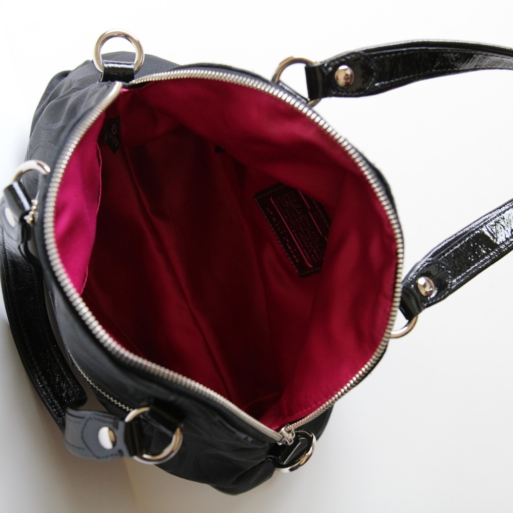 Coach Black Print Handbag w/ Printed Logos - Picture 5 of 9